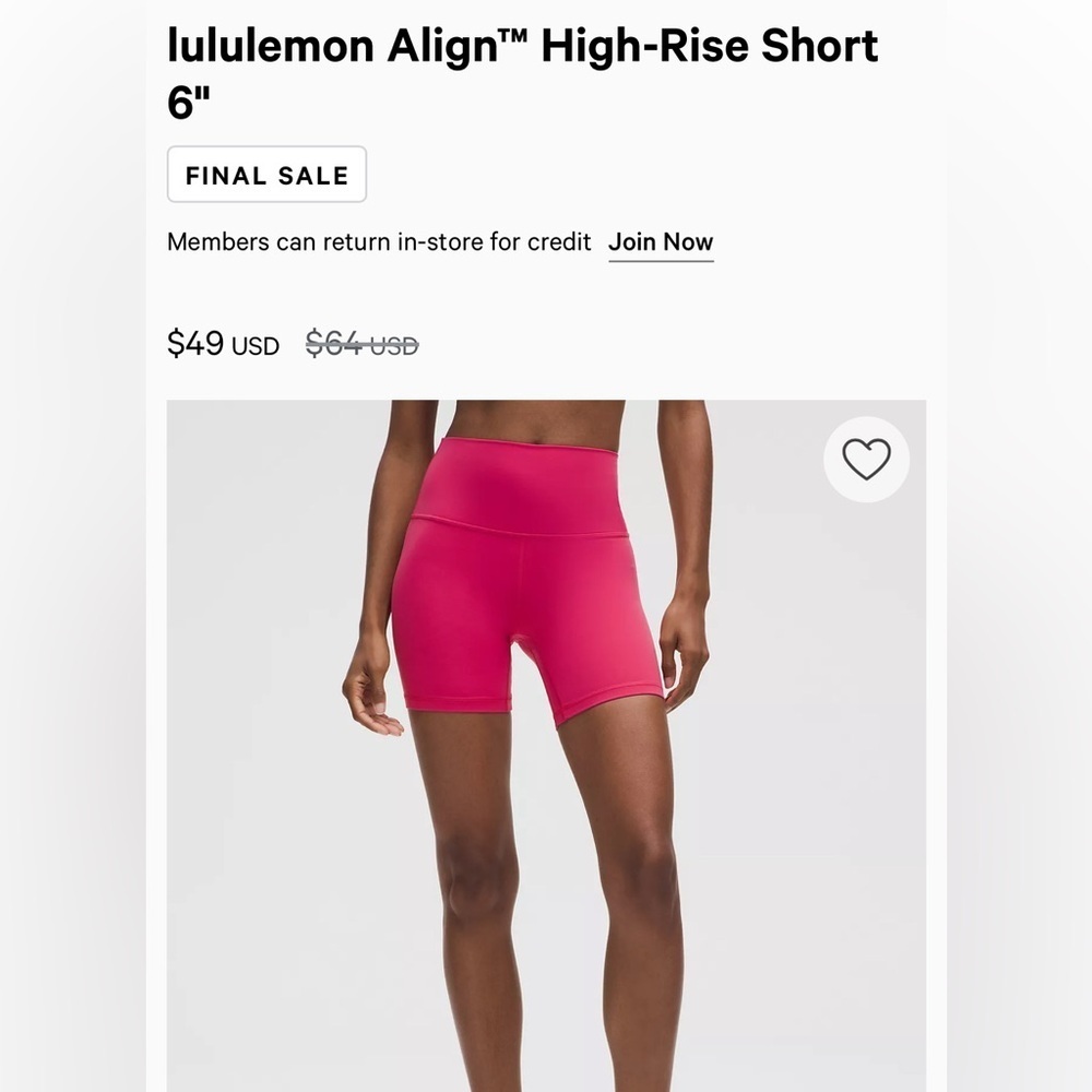 Lululemon Hot Pink Bike Shorts High-Waisted - Picture 3 of 8